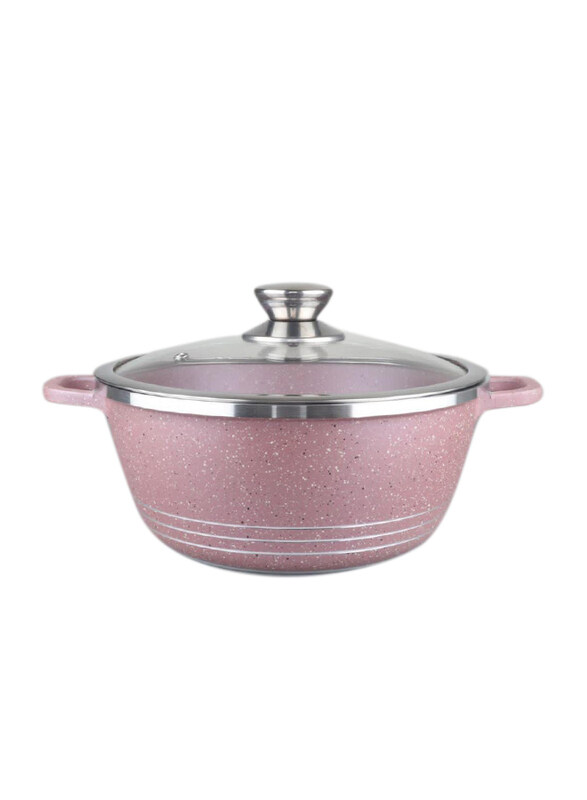 

Dessini 24cm Granite Round Cooking Pot, AKA663, Pink