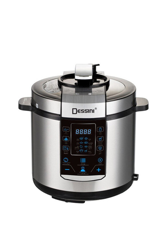 

Dessini 6L Stainless Steel Round Electric Pressure Cooker with Lid, AKA768, Silver/Black