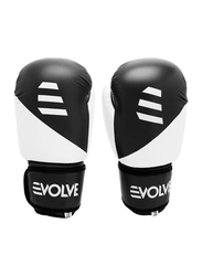 Evolve 12-oz Kick Boxing Training Gloves for Adult, Black/White