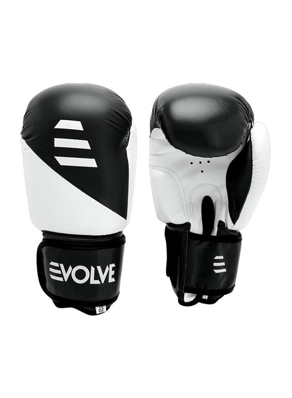 Evolve 6-oz Kick Boxing Training Gloves for Kids, Black/White