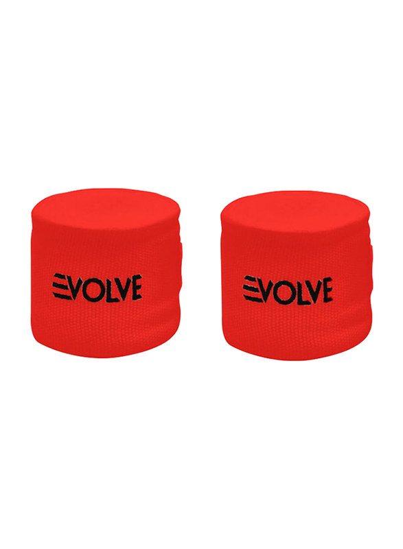 Evolve 2-Piece 2.5m Boxing Hand Wrap Set, Red