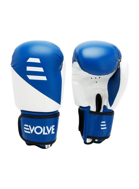 

Evolve 14-oz Kick Boxing Training Gloves, White/Blue