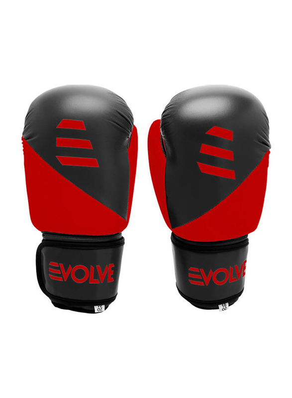 Evolve 10-oz Kick Boxing Training Gloves for Adult, Red/Black