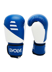 Evolve 10-oz Kick Boxing Training Gloves for Adult, White/Blue