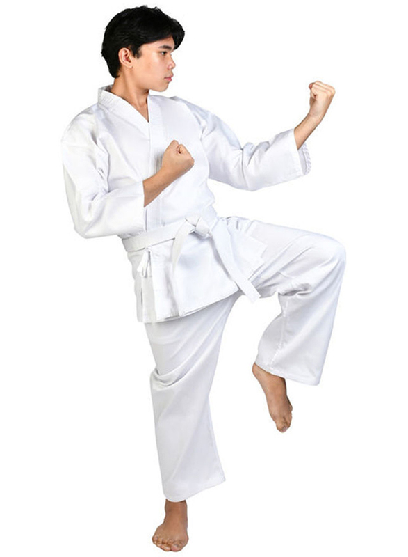 6-6.2 Feet Karate Uniform with Belt, White