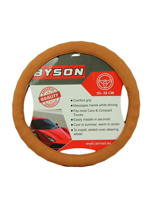 

Byson Inside Black Steering Wheel Cover, Medium, STC517-B, Brown