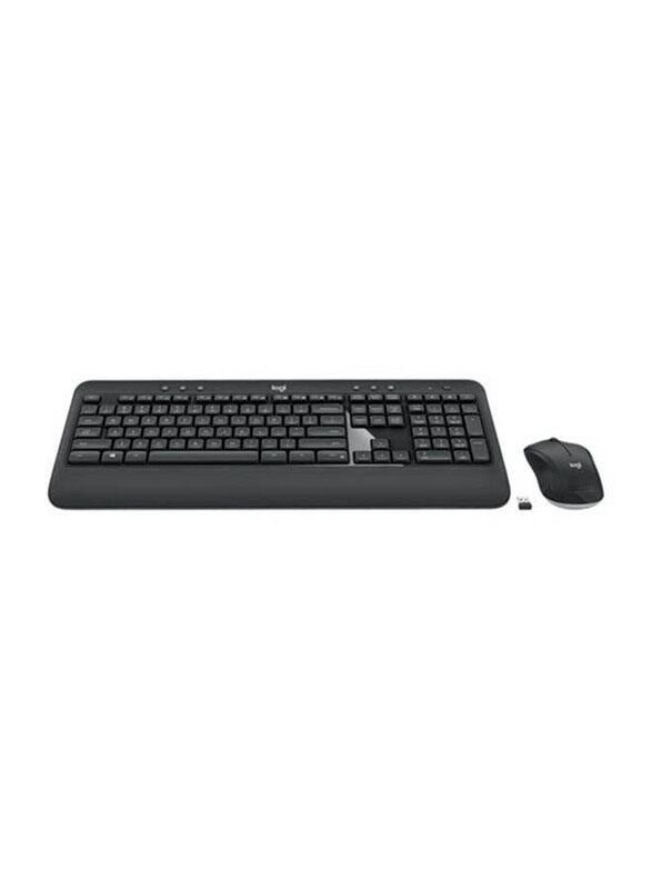 

Logitech MK540 Wireless Keyboard and Mouse Combo 2.4 GHz Wireless with Unifying USB-Receiver, Multimedia Hot Keys,PC/Laptop,English/Arabic Layout - Bl