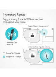 TP-Link Archer T2U Plus AC600 High Gain Wireless Dual Band USB Adapter Black