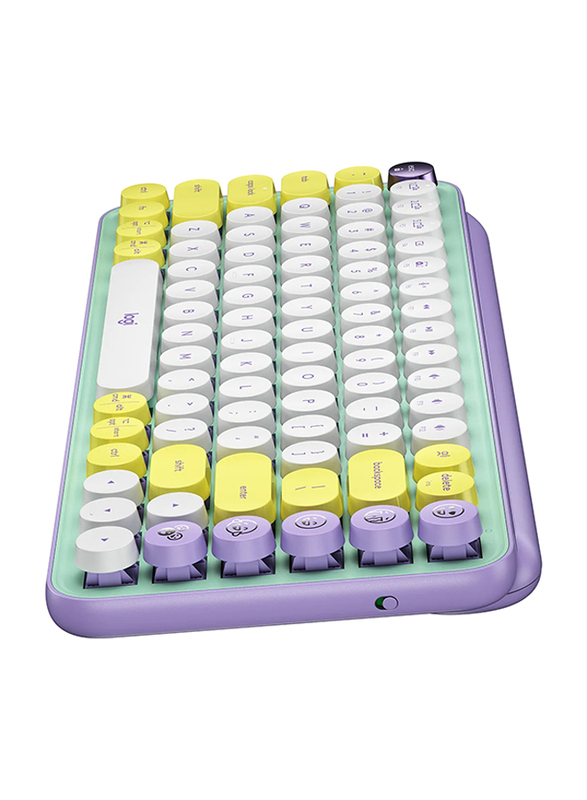 Logitech POP Keys Mechanical Wireless Arabic Keyboard with Customisable Emoji Keys, Daydream Mint