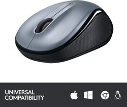 Logitech M325 Wireless Mouse, 2.4 GHz with USB Unifying Receiver, 1000 DPI Optical Tracking, 18-Month Life Battery, PC/Mac/Laptop - Light Silver Grey