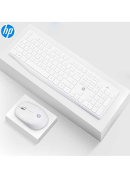 HP CS10 Wireless Keyboard and Mouse Set, USB Plug and Play with 2.4 GHz Wireless Connection,800/1200/1600 Dpi/Long Battery Life,White