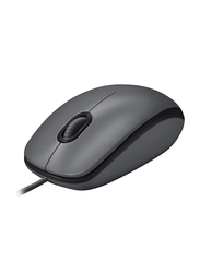 Logitech M100 Wired USB Mouse, 3-Buttons, 1000 DPI Optical Tracking, Ambidextrous PC / Mac / Laptop -GREY