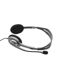 Logitech Stereo Headset H110 with Noise Cancelling Microphone-3.5mm Dual Plug Wired Headset