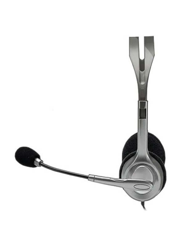 Logitech Stereo Headset H110 with Noise Cancelling Microphone-3.5mm Dual Plug Wired Headset
