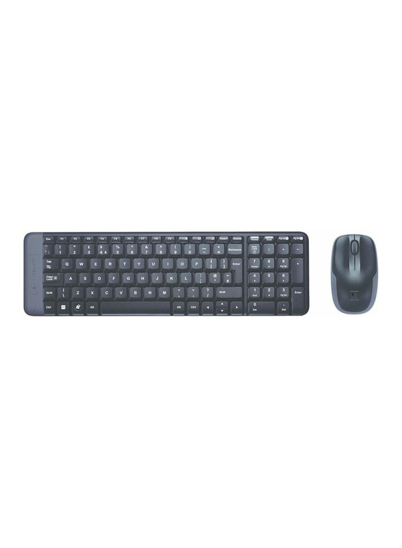 Logitech MK220 Compact Wireless Keyboard and Mouse Combo for Windows, 2.4 GHz Wireless with Unifying USB-Receiver, Wireless Mouse, 24 Month Battery Life, PC/Laptop,English Layout - Black