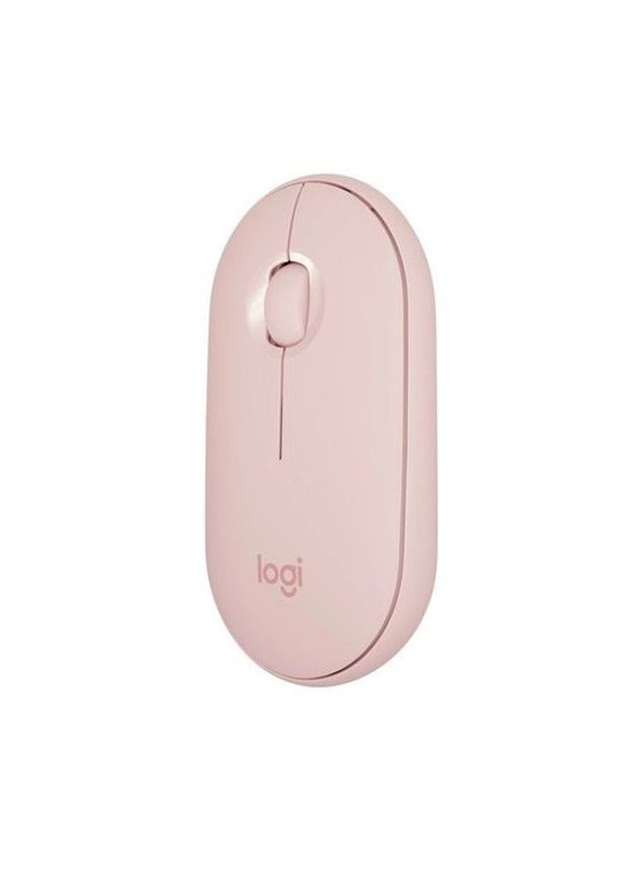 Logitech M350 Pebble Wireless Mouse with Bluetooth or 2.4 GHz Receiver, Silent, Slim Computer Mouse with Quiet Clicks, for Laptop/Notebook/iPad/PC/Mac/Chromebook -Rose