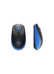 Logitech Wireless Mouse M190,Full Size Ambidextrous Curve Design,18-Month Battery with Power Saving Mode, USB Receiver,Precise Cursor Control and Scrolling,Wide Scroll Wheel,Scooped Buttons-Black/Blue