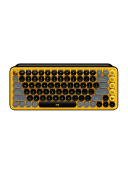 Logitech POP Keys Mechanical Wireless English Keyboard with Customisable Emoji Keys, Blast Yellow