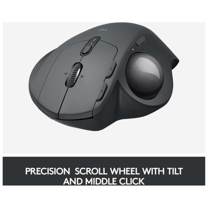 Logitech MX Ergo Wireless Optical Mouse with Trackball, Black