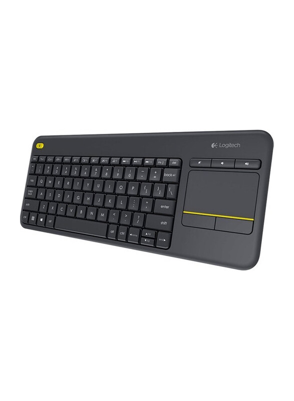 

Logitech K400 Plus Wireless Livingroom Keyboard with Touchpad for Home Theatre PC Connected to TV, Customizable Multi-Media Keys, Windows, Android, La