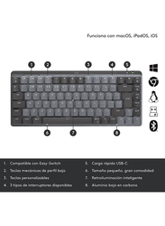 Logitech MX Mechanical Mini Wireless Illuminated English Keyboard, Tactile Quiet Switches, Graphite Black