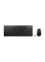 Lenovo 510 Wireless Combo with 2.4 GHz USB Receiver, Slim Full Size Keyboard, Full Number Pad, 1200 DPI Optical Mouse, Left or Right Hand,Black-English/Arabic