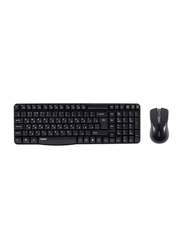 

Rapoo X1800 Pro Wireless Keyboard and Mouse Combo, English Arabic Layout Black