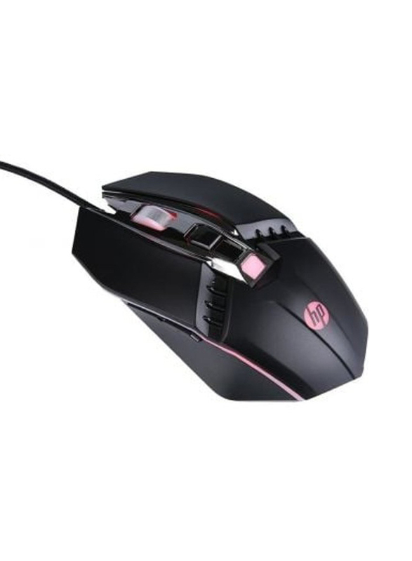 HP M270 Backlit USB Wired Gaming Mouse with 6 Buttons, 4-Speed Customizable 2400 DPI, Ergonomic Design, Breathing LED Lighting, Metal Scroll Wheel, Lightweighted