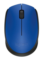 Logitech M171 Wireless Mouse for PC, Mac, Laptop, 2.4 GHz with USB Mini Receiver, Optical Tracking, 12-Months Battery Life, Ambidextrous - Blue