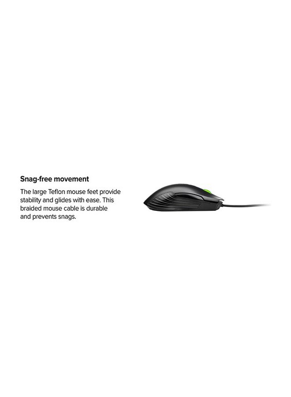 HP X220 Backlit Gaming Mouse, Optical, USB Type-A, 3600 DPI, Black (8DX48AA)