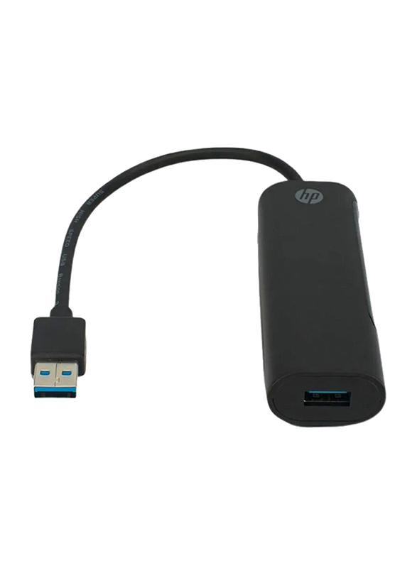 HP USB A Hub for Multiple USB Supported Devices, USB Type-A to V3.0 USB Type-A 4 Ports, Black
