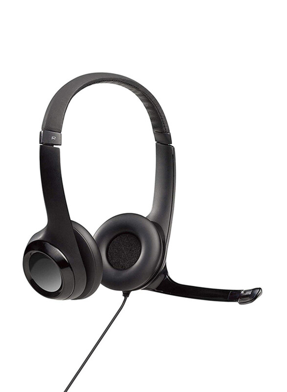

Logitech H390 USB Cable On-Ear Noise Cancelling Computer Headset, Black