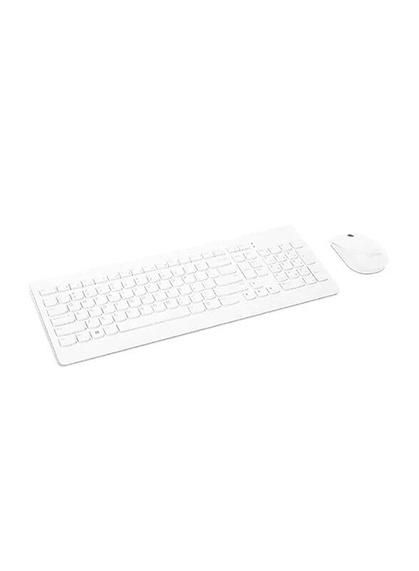 

Lenovo 510 Wireless Combo with 2.4 GHz USB Receiver, Slim Full Size Keyboard, Full Number Pad, 1200 DPI Optical Mouse, Left or Right Hand, White-Engli