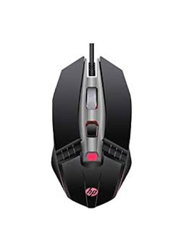 HP M270 Backlit USB Wired Gaming Mouse with 6 Buttons, 4-Speed Customizable 2400 DPI, Ergonomic Design, Breathing LED Lighting, Metal Scroll Wheel, Lightweighted