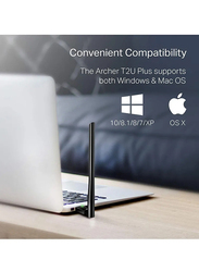 TP-Link Archer T2U Plus AC600 High Gain Wireless Dual Band USB Adapter Black