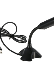 360 Degree Adjustable Desktop Microphone with USB Port, Black