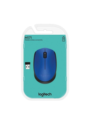 Logitech M171 Wireless Mouse for PC, Mac, Laptop, 2.4 GHz with USB Mini Receiver, Optical Tracking, 12-Months Battery Life, Ambidextrous - Blue