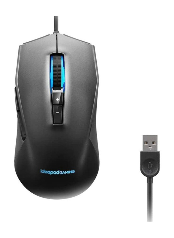 Lenovo IdeaPad M100 Gaming Mouse, Optical Sensor, Adjustable Resolution to 3200 DPI, 7 Programmable Buttons, 2 Zone RGB Backlight