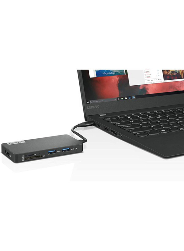 Lenovo 7 in 1 USB-C Hub Docking Station, Black