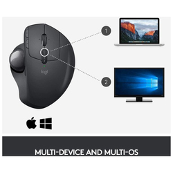 Logitech MX Ergo Wireless Optical Mouse with Trackball, Black