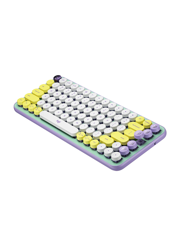 Logitech POP Keys Mechanical Wireless Arabic Keyboard with Customisable Emoji Keys, Daydream Mint