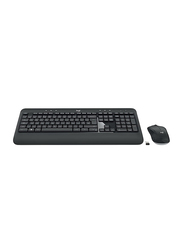 Logitech MK540 Wireless Keyboard and Mouse Combo 2.4 GHz Wireless with Unifying USB-Receiver, Multimedia Hot Keys,PC/Laptop,English/Arabic Layout - Black