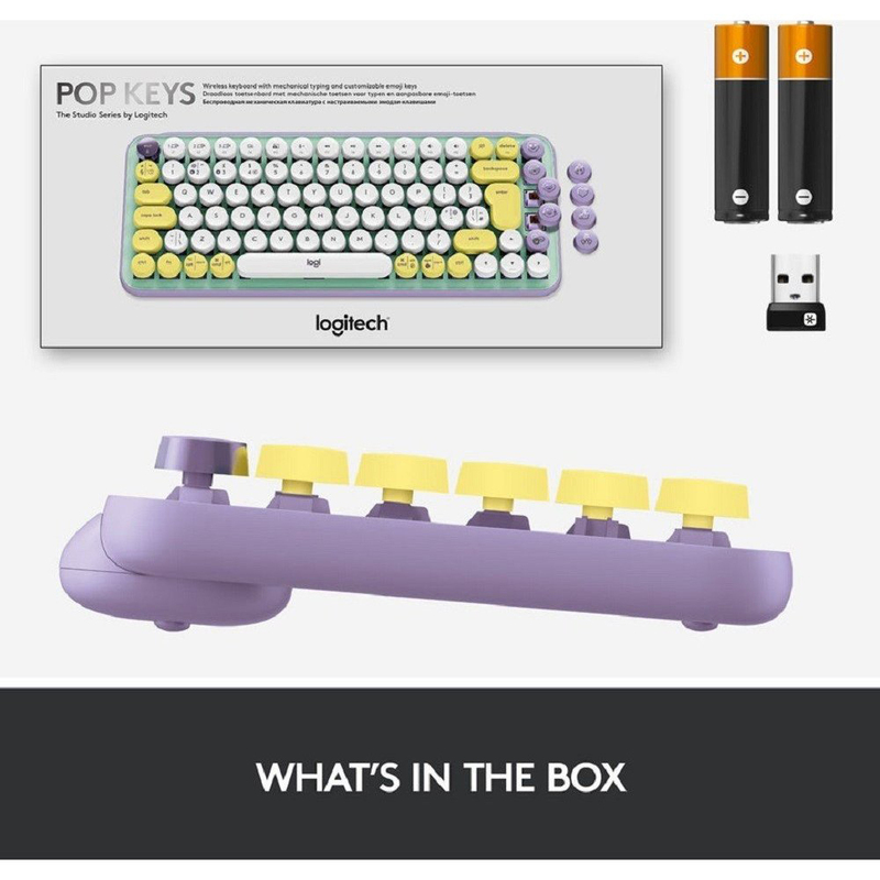 Logitech Pop Keys Mechanical Wireless English Keyboard, Multicolour