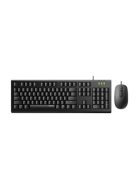 

Rapoo X120 Pro Wired English Keyboard and Mouse Combo, Black