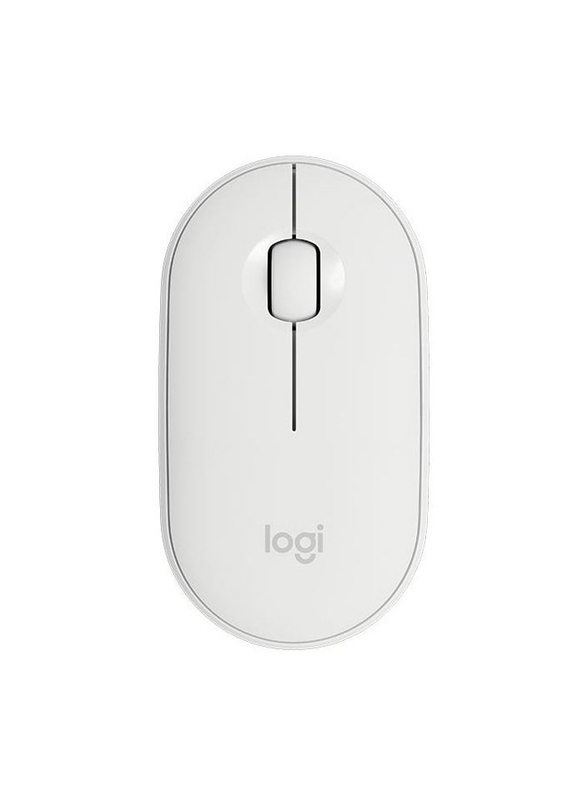 Logitech M350 Pebble Wireless Mouse with Bluetooth or 2.4 GHz Receiver, Silent, Slim Computer Mouse with Quiet Clicks, for Laptop/Notebook/iPad/PC/Mac/Chromebook -White