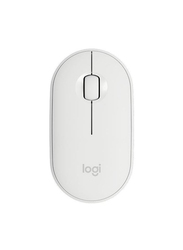 Logitech M350 Pebble Wireless Mouse with Bluetooth or 2.4 GHz Receiver, Silent, Slim Computer Mouse with Quiet Clicks, for Laptop/Notebook/iPad/PC/Mac/Chromebook -White