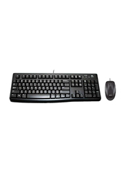 Logitech MK120 Wired English/Arabic Keyboard and Mouse Combo, Black