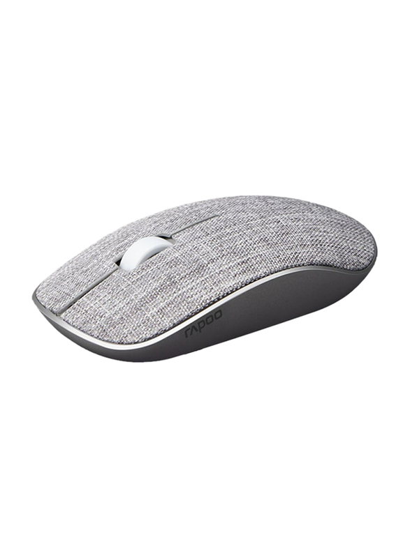 Rapoo M200 Plus Silent Mult-Mode Wireless Mouse,Fabric Material,Bluetooth 3.0/4.0/2.4Ghz 1300 dpi Grey