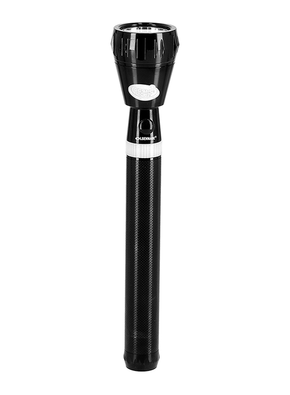 اولسن مارك مصباح يدوي ال اي دي قابل لإعادة الشحن مع وهج ليلي, OMFL2648, أسود/أبيض