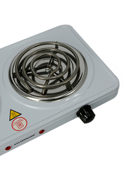 Olsenmark Double Burner Spiral Hot Electric Plate, 1000W, OMHP2244, White